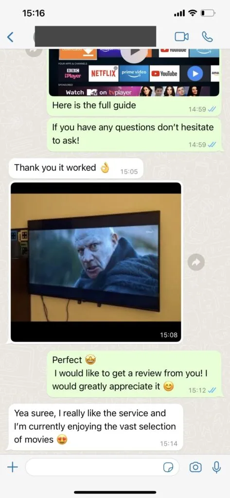 WhatsApp chat screenshot van geverifieerd support gesprek 1